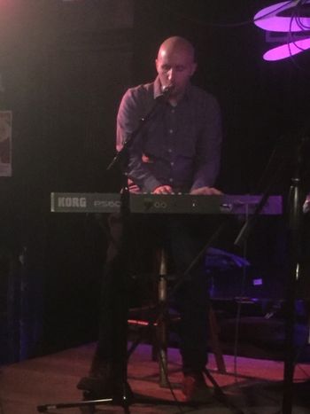 Keys to My Heart: Graig Janssen plays keys on "Alexander/Isabella," Sidewalk, November 15, 2016. Photo by Laura Bell.
