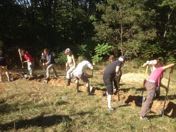 Digging a swale
