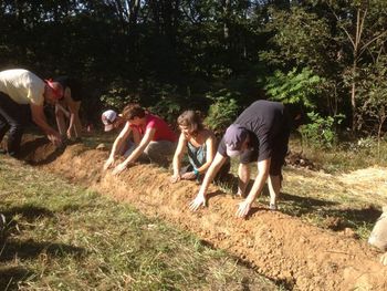 Shaping the berm
