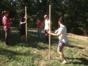 Measuring slope with a water level/bunyip
