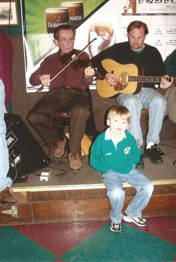 Peter and Mike Grandson Aidan helping to keep the beat.
