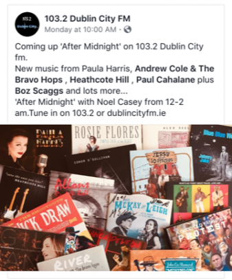 Dublin City FM (103.2 FM) Thanks for spinning River Talk!
