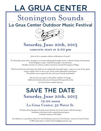 Stonington Music Festival Save the Date... June 20!

