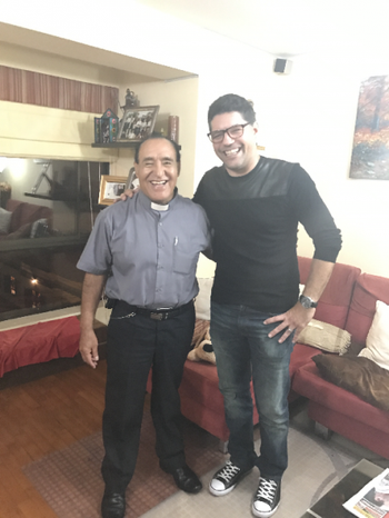 Saul Lopez images con el Monsenor Angel Ortega, Miraflores, Lima Peru 2017
