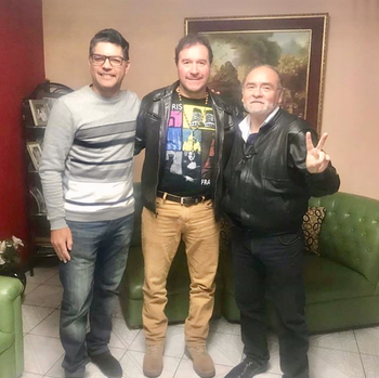 Saul Lopez Music images. Con los amigos Julio Andrade y Julio Collantes, excelentes musicos peruanos. Lima , Peru 2018
