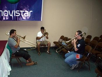 2008_panamajazz_clinic 2008 Panama Jazz Festival Clinics. Trombones finding one another...

