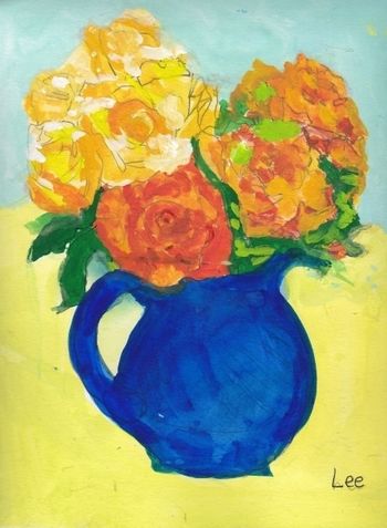 Still Life with Vase by Lee Jaworek acrylic on canvas
