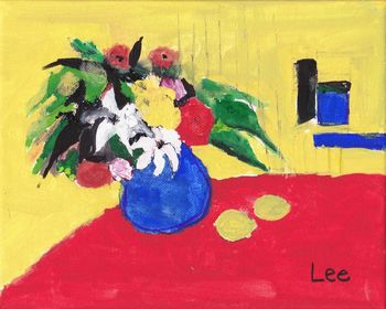 Still Life in Yellow by Lee Jaworek acrylic on canvas
