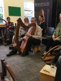 Teaching daily classes at Scoil na gCláirseach - Festival of Early Irish Harp