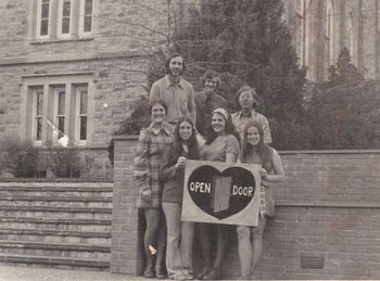 The OPEN DOOR at Phillips University-ek Frank, EK Bruhn, Morris, Kris, Lynnel, Janice, and ?-played churches and toured five states 72-73
