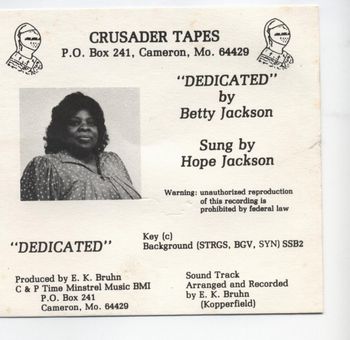 dedicated_cd_by_betty_jackson produced and arranged EK Bruhn Hope Jackson sings her mom's song. EK did background music and production
