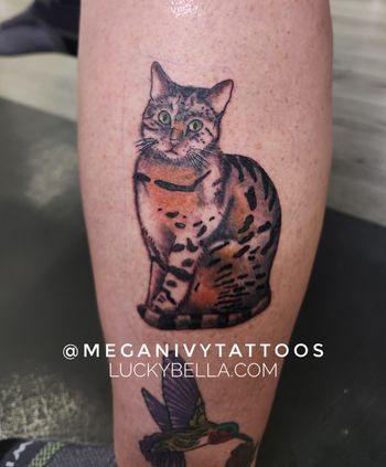 stylized cat portrait by Megan Ivy
