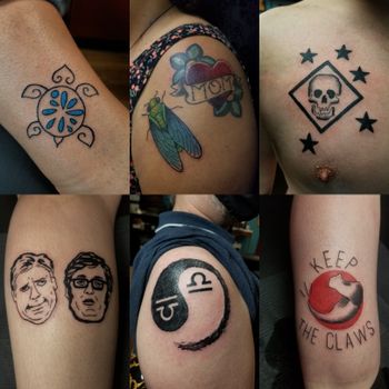 Collage of Small Tattoos by Megan Ivy at Lucky Bella Tattoos in North Little Rock
