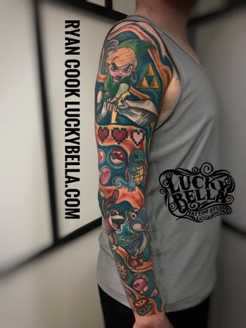 Video Game Sleeve Large scale color video game sleeve consisting of classic Nintendo games

