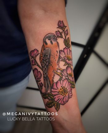 Kestrel Tattoo by Megan Ivy at Lucky Bella Tattoos in North Little Rock, AR
