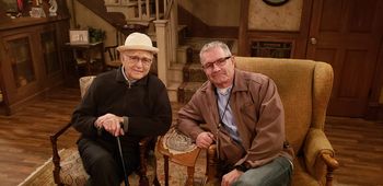 With Norman Lear on the All in the Family set
