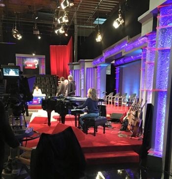 View from behind the piano On the set of Whose Line is it Anyway
