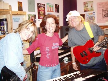 with Linda Taylor & Joe Walsh rehearsing in in my studio
