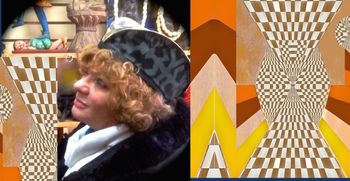 Me, the Maze and the reclining Buddha Photo Collage by Carmela Tal Baron 2013 NYC
