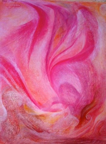 Feeling pink drawing By Carmela Tal Baron Pastel on paper 19" x 25"
