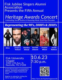 Fisk Jubilee Singers Alumni Association Presents the 5th Annual Heritage Awards Concert