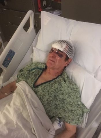 hospital Victor Haydon three days after being struck by a minivan while crossing the street on foot
