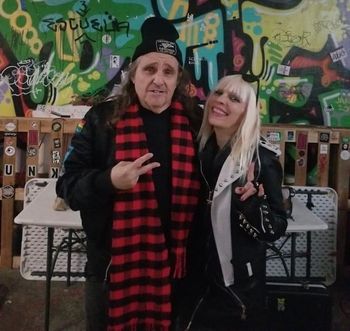 Dave Dictor (MDC) with Chelsea Rose (BITE)
