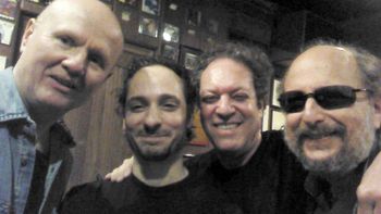 Post rhythm session - Plutonium (l-r) Cliff Hackford, Tony Tino, Ira Yuspeh, Mark Cohen
