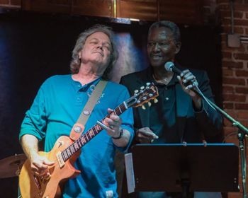 Tommy with Floyd Miles From a show in Daytona Beach, Fl. @ "The Bank and Blues" April, 2015/ photo: Bill Thames
