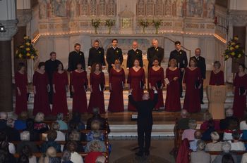 CD launch 2 Donal McCrisken conducts Cappella Caeciliana at the launch of the CD 'Reflecting Light'.  Good Shepherd Church, Belfast.  November 2014
