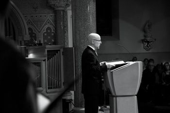 20th anniversary 3 Donal McCrisken addresses the audience at the Cappella Caeciliana 20th anniversary concert
