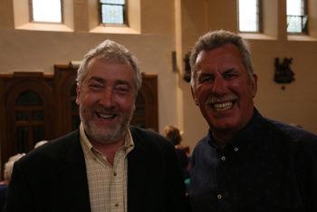 St Thérèse 8 Composer and performer Neil Martin and former MLA Alban Maginness during the interval of our "Love Divine" concert in St Thérèse of Lisieux Church, Belfast, on 2/6/18. Photo by Vincent McLaughlin
