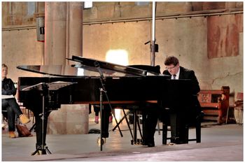 Tristan Russcher performs Brahms' Rhapsody No. 2 in G minor at the Cathedrals of Sound concert in Carlisle Memorial Church on 19/6/22. Cappella Caeciliana is grateful to the Arts Council of Northern Ireland for free loan of the Steinway grand piano. Photograph by Vincent McLaughlin
