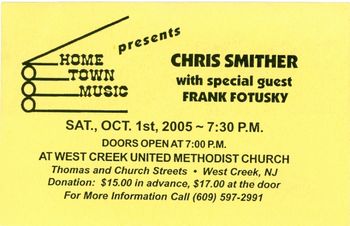 Smither Ticket Opening for Chris Smither 2005
