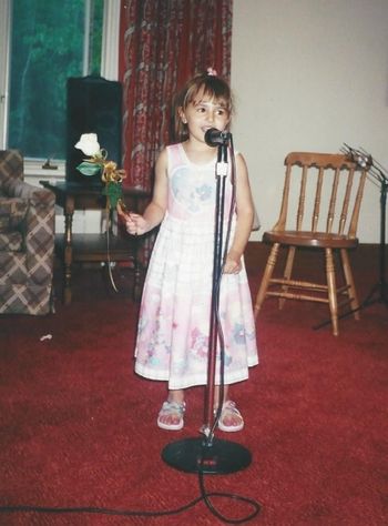 Chanelle's first live performance at the age of 4. She sang "Les marionnetes" by Christophe at her grandparents Cécile et Georges Albert 50th wedding anniversary on August 4, 2001, north of Elliot Lake, Ontario.
