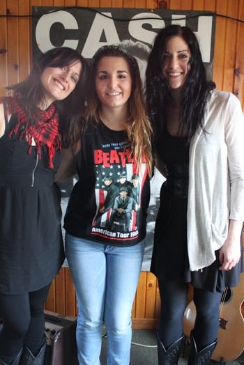 Chanelle with Andrea Ramolo and Cindy Doire of Scarlett Jane. She opened for the beautiful and talented duo at the Lavigne Tavern in Lavigne, Ontario on May 11, 2014.
