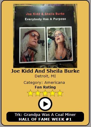 Joe Kidd & Sheila Burke 752.2 Radio Hall of Fame Poster for original song 'Grandpa Was A Coal Miner'
