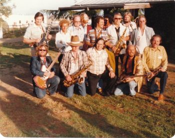 1978 Reunion at Lew's Ranch front: Allen Strange, Lew Fay, Clark Gault, Tim Cash, Jack Stone / back: Don Clark, Dave Sleet, Steve McNurlin, Mike Fay, Doug Meyers, Dave Bengel, Bill Riddle, Larry Owens
