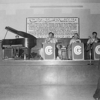 Nomads 1950's Clark Gault, Piano / Jerry Pernstein, drums / Bob Fennin, sax / Eddie Willardson, trumpet / Bill Riddle, sax / Lew Fay, sax
