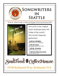 Songwriters in Seattle Showcase at Soulfood Books and Cafe