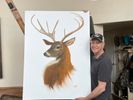 ORIGINAL PAINTING: Buck, oil on canvas