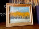 ORIGINAL PAINTING: Orange Treeline, oil on canvas board, framed