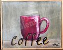 ORIGINAL PAINTING: Red Coffee Mug - oil on canvas