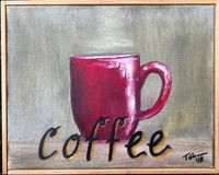 ORIGINAL PAINTING: "Red Coffee Mug"