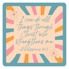 All Things Through Christ 3" Sticker