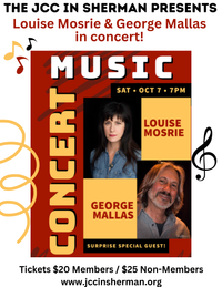 Louise Mosrie and George Mallas at the JCC in Sherman, Ct. 