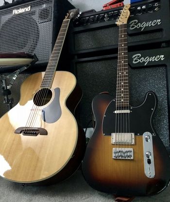 Alvarez and Telecaster baritone guitars
