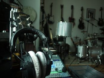 Beyerdynamic Headphones and a Les Paul
