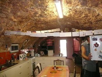 Kitchen inside a 'dug out' house, Coober Pedy
