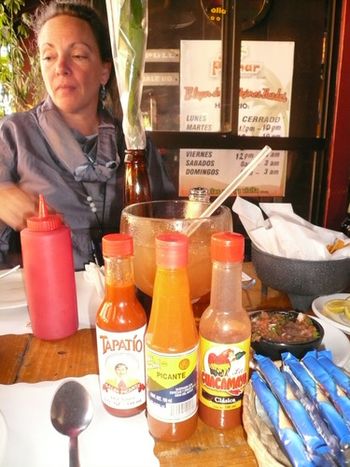 Mardi at lunch in Ensenada...
